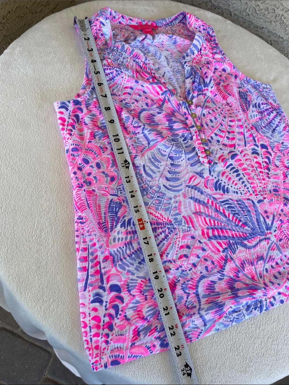 Lilly Pulitzer Pink and Purple Printed Sleeveless Tank - Picture 4 of 6